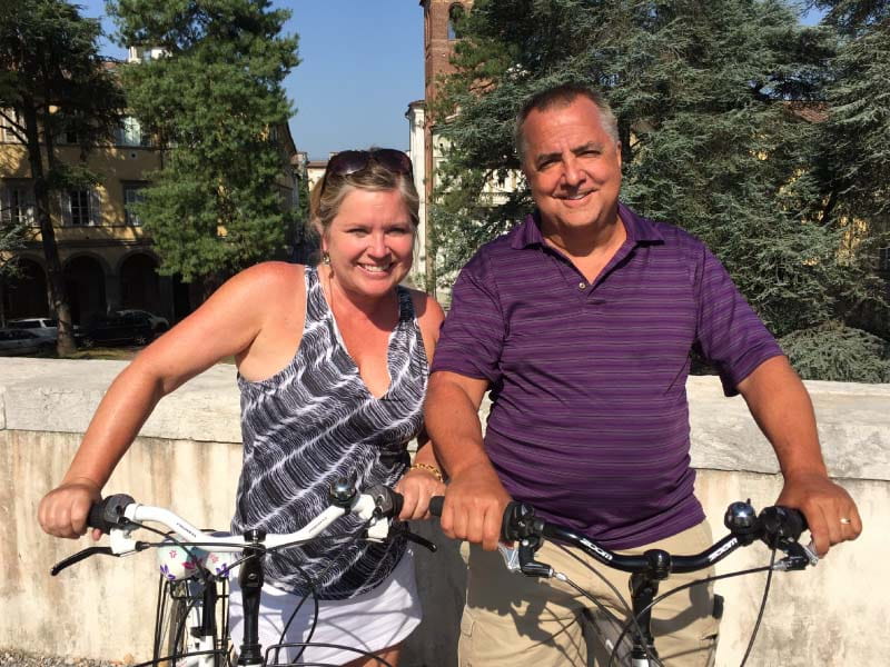 Suzanne (left) and Dori Monson in Italy in 2017. Suzanne gave Dori CPR when he went into cardiac arrest in 2022, which gave their family the "priceless gift" of more time together before he died. (Photo courtesy of the Monson family) 