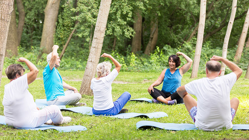 yoga in the park