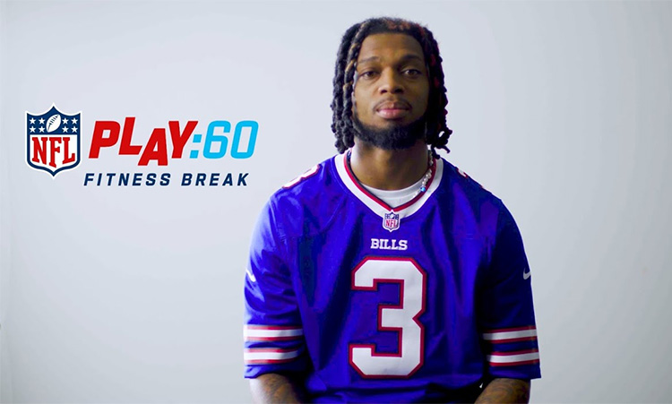 NFL PLAY 60 Fitness Break Broadcast Live Stream with Damar Hamlin